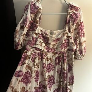 Emerson Linen Blend Puff Sleeve Mini Dress